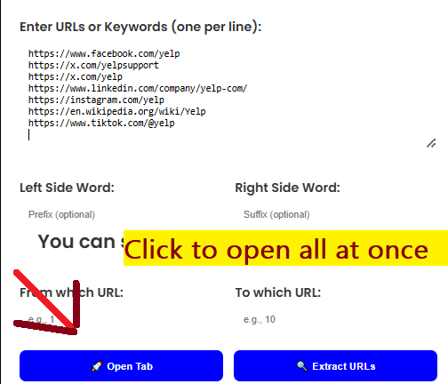 Multiple URL Opener Tool